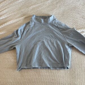 Women's Blue Mock Neck Top